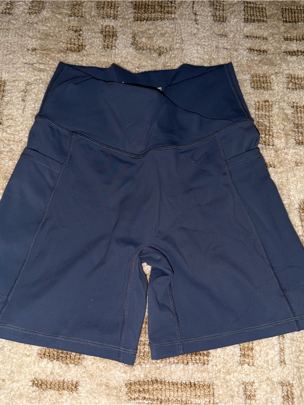 Women’s High-Waist Navy Bike Shorts